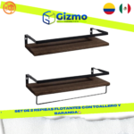 Set De 2 Repisas Flotantes Con Toallero