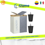 Cesta Doble Para Ropa Con Tapa