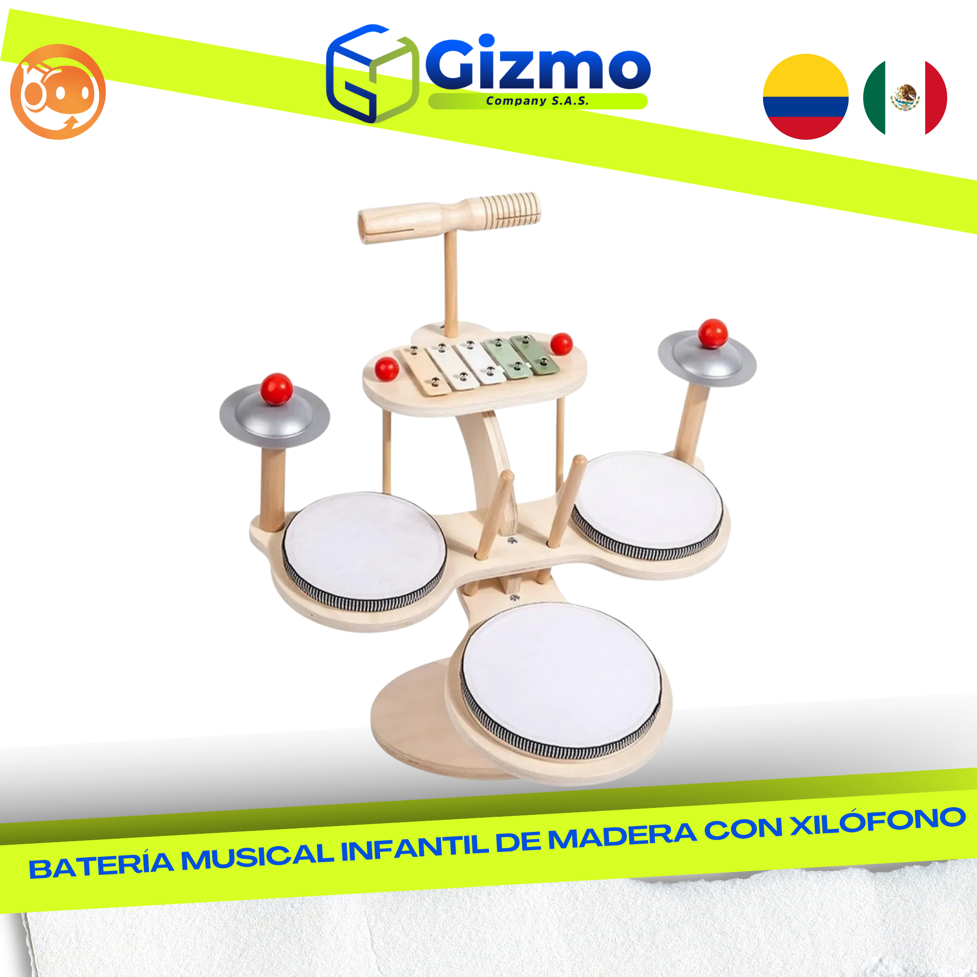 CATALOGO MERCANCIA NUEVA - GIZMO 2026 - 2026-09-24T133326.098 Batería Musical Infantil de Madera - Imagen 1