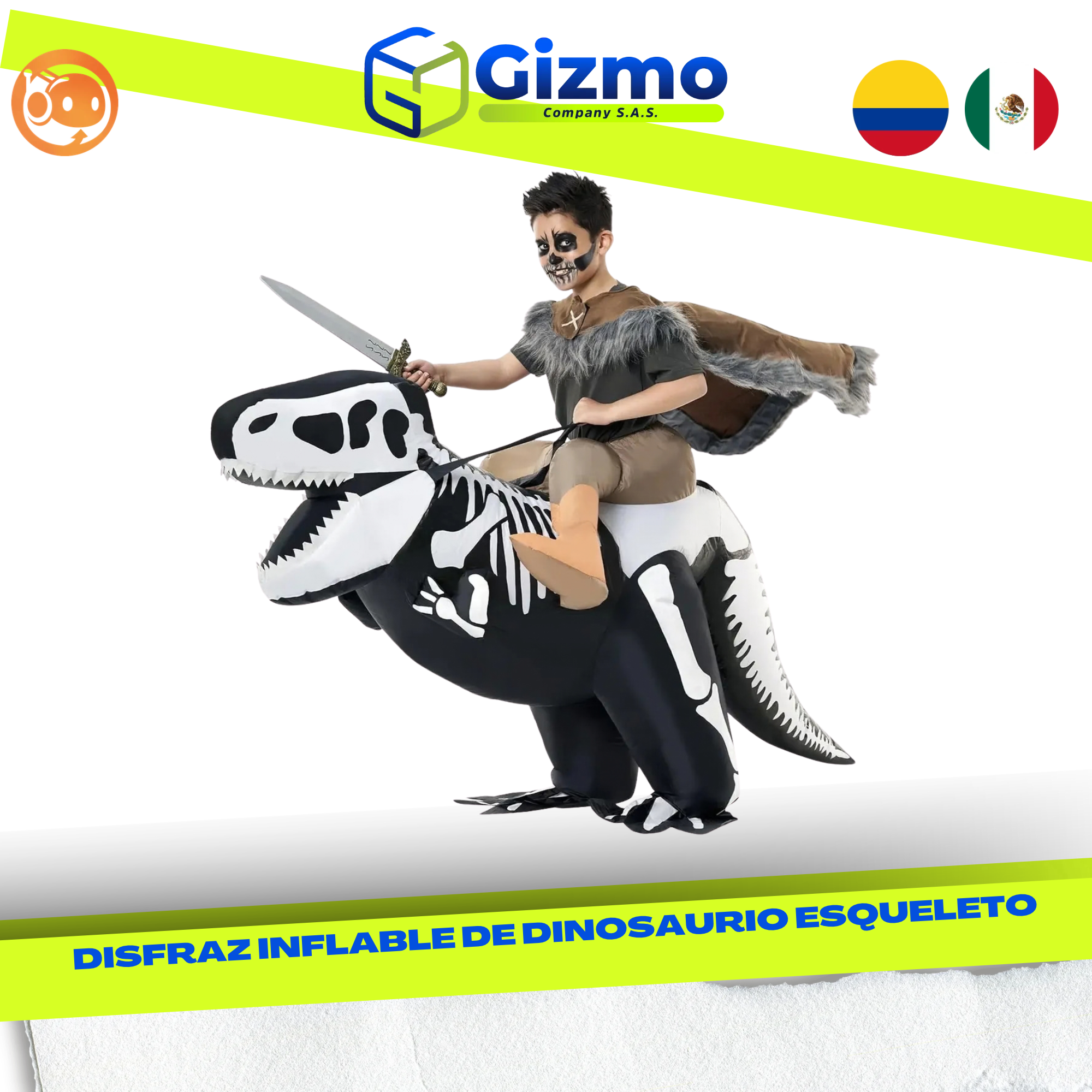 CATALOGO MERCANCIA NUEVA - GIZMO 2026 - 2026-09-30T160343.789 Disfraz Inflable de Dinosaurio Esqueleto - Imagen 1