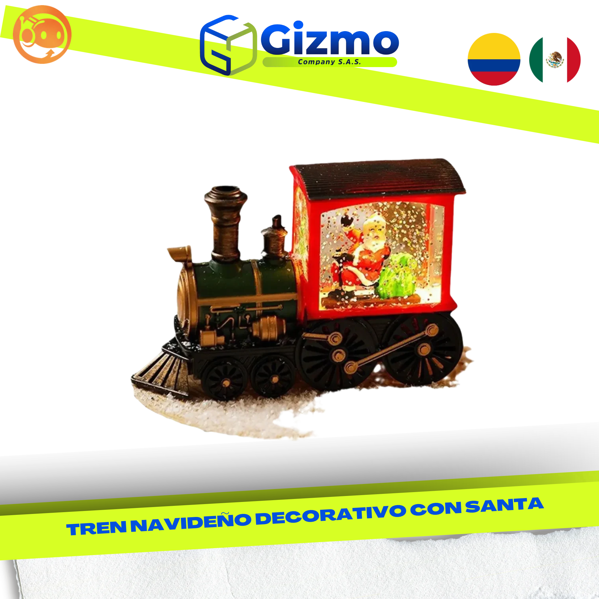 CATALOGO MERCANCIA NUEVA - GIZMO 2026 - 2026-09-30T170148.866 Tren Navideño Decorativo con Santa - Imagen 1