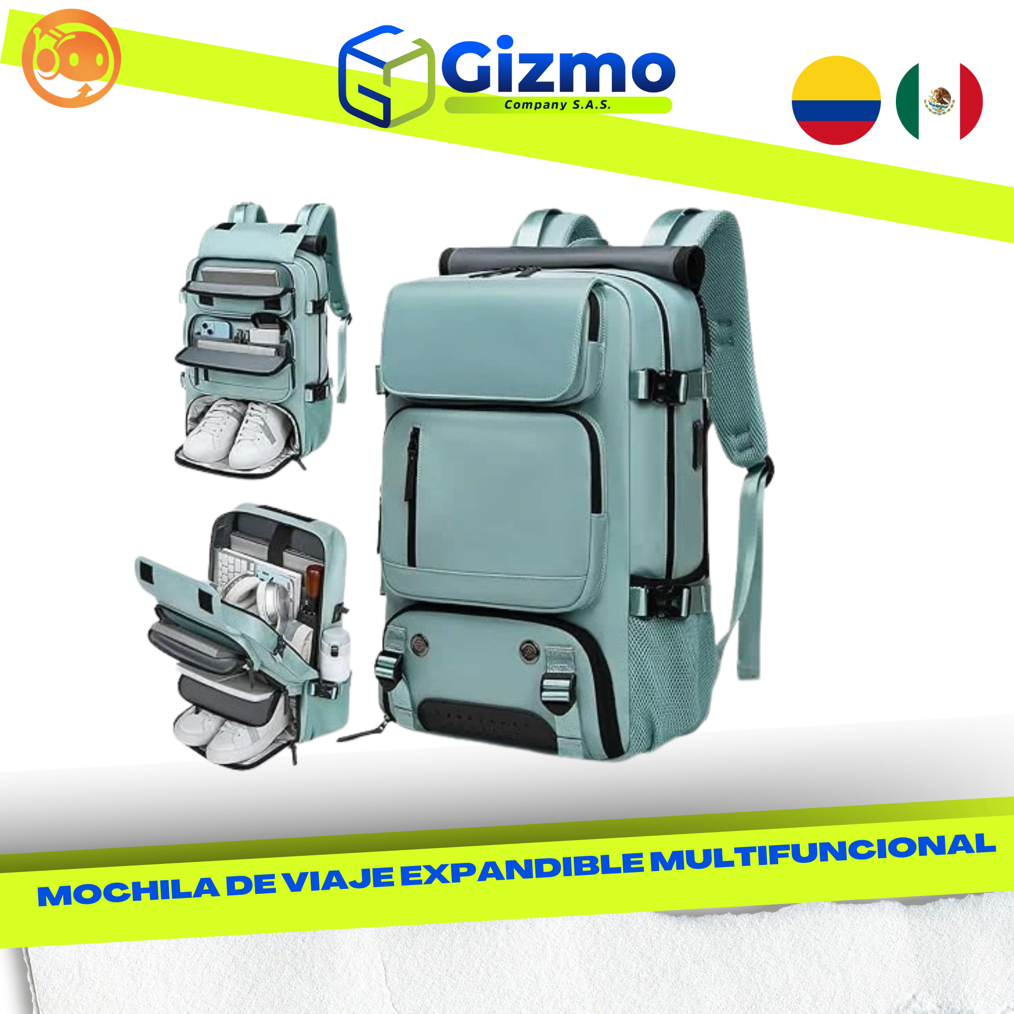CATALOGO MERCANCIA NUEVA - GIZMO 2026 - 2026-10-05T152317.899 Mochila de Viaje Expandible Multifuncional - Imagen 1